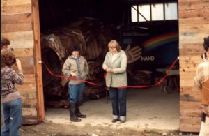 Candace Gordon & Julie Koehn at Opening of RMRS Cardboard Building at Cottonwood Landfill 1981 Candace Gordon & Julie Koehn at Opening of RMRS Cardboard Building at Cottonwood Landfill 1981
