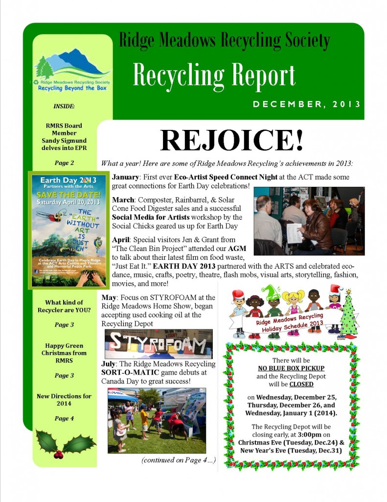 RMRS December, 2013 Newsletter - page 1