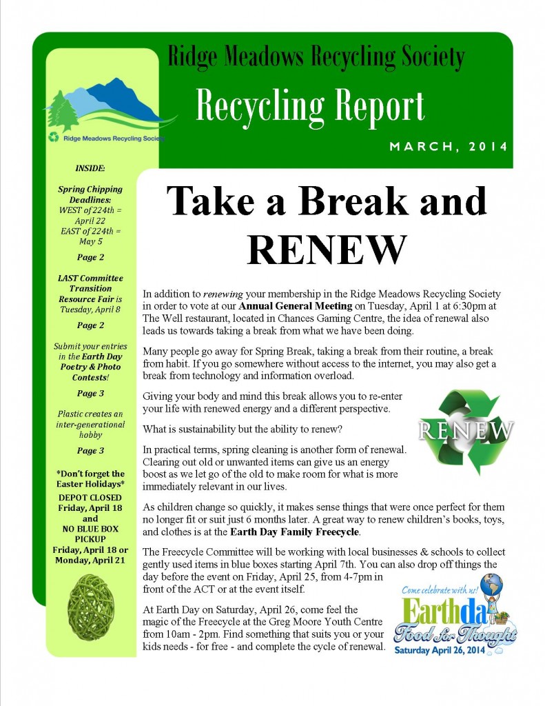 RMRS March, 2014 Newsletter - Page 1