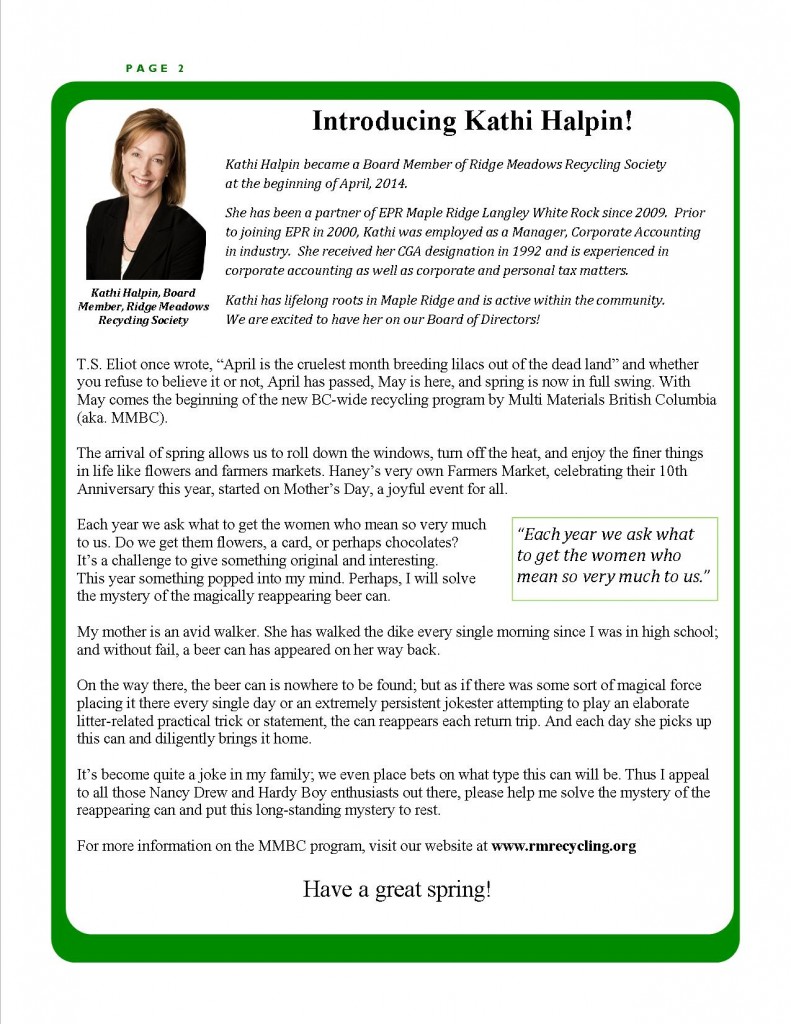 RMRS May, 2014 Newsletter - Page 2