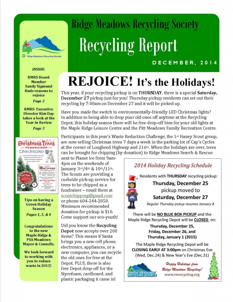 RMRS December, 2014 Newsletter - Page 1
