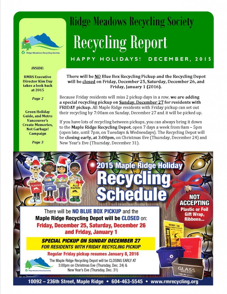 RMRS December, 2015 Newsletter - Page 1