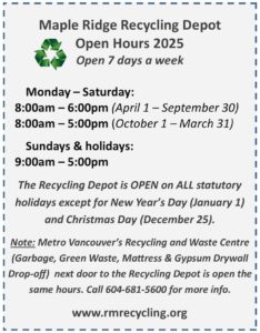 2025 Depot Hours