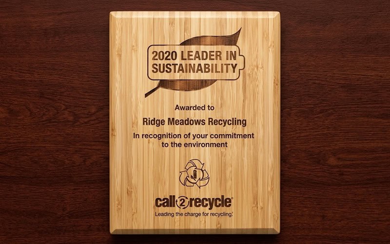 Award-winning Ridge Meadows Recycling Society recognition.