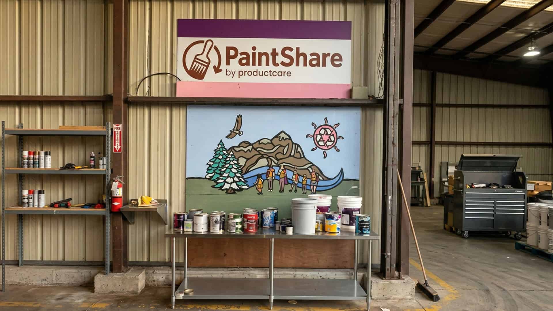 PaintShare program at Ridge Meadows Recycling Society for paint recycling and reuse.