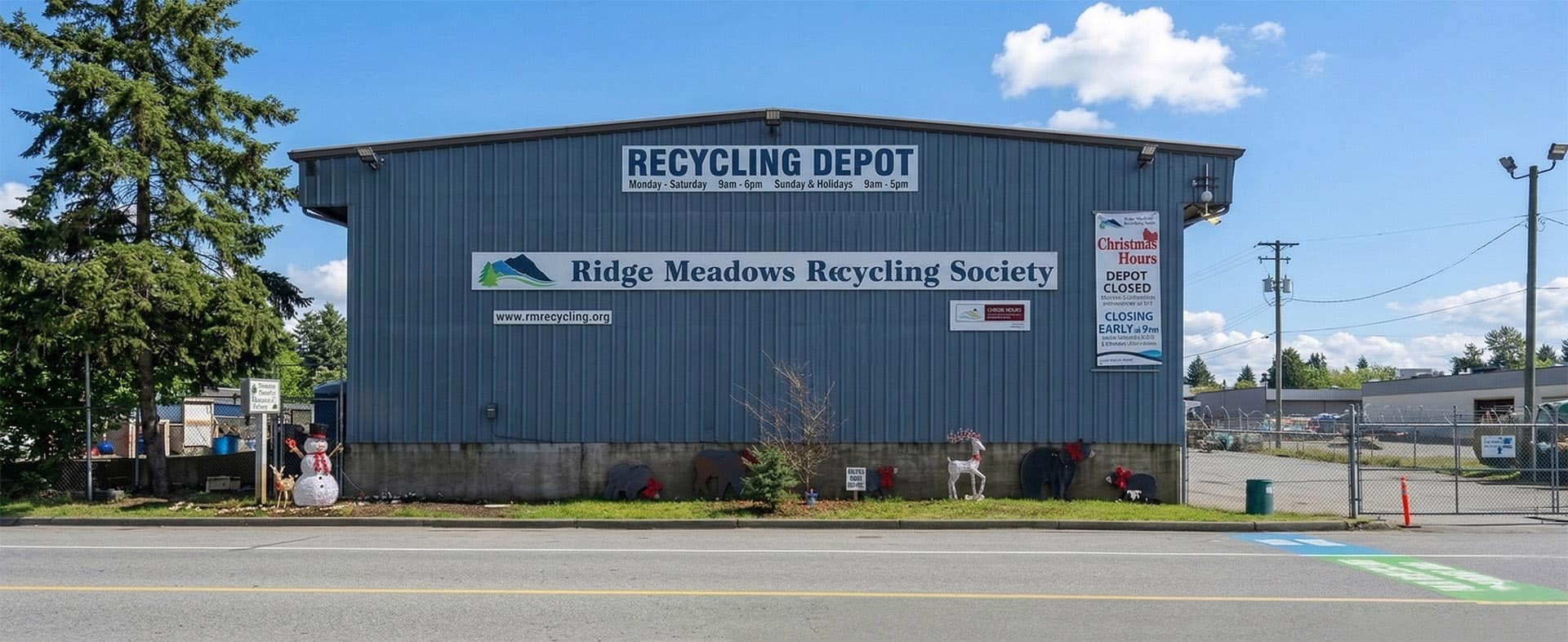 Recycling depot for Ridge Meadows Recycling Society in Maple Ridge, BC.