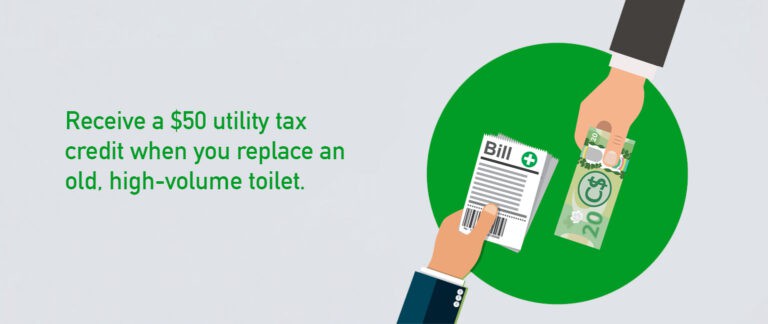 Tax credit for replacing high-volume toilets with low-flow models.